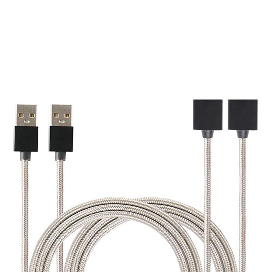DRX [2-Pack 2.6ft] DR Magnetic USB Charger Cable, Double-Braided Nylon Fast Charging Cable. (Grey)