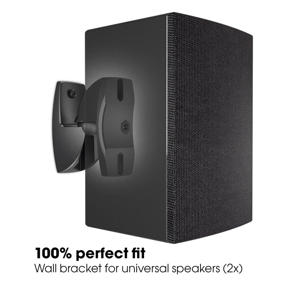Vogel's VLB 500 Universal Speaker Wall Mount Set Swivels up to 180º (Left/Right) Can be Tilted up to 20º Pre-Assembled Max. 11 lbs (5 kg) Black 2