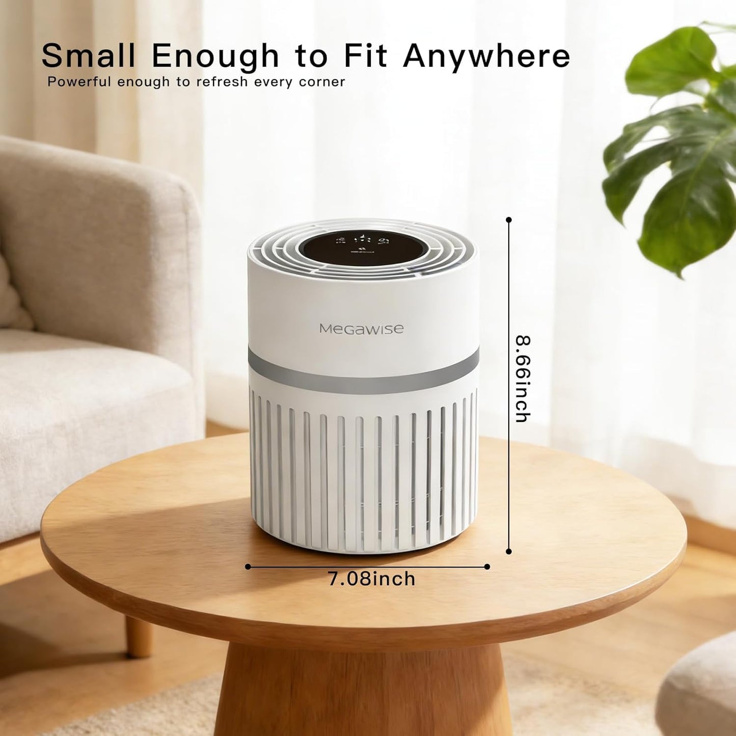 MEGAWISE HEPA Air Purifier, Small Quiet Air Cleaner with Advanced Filter, Portable Design for Bedroom, Office, Apartment
