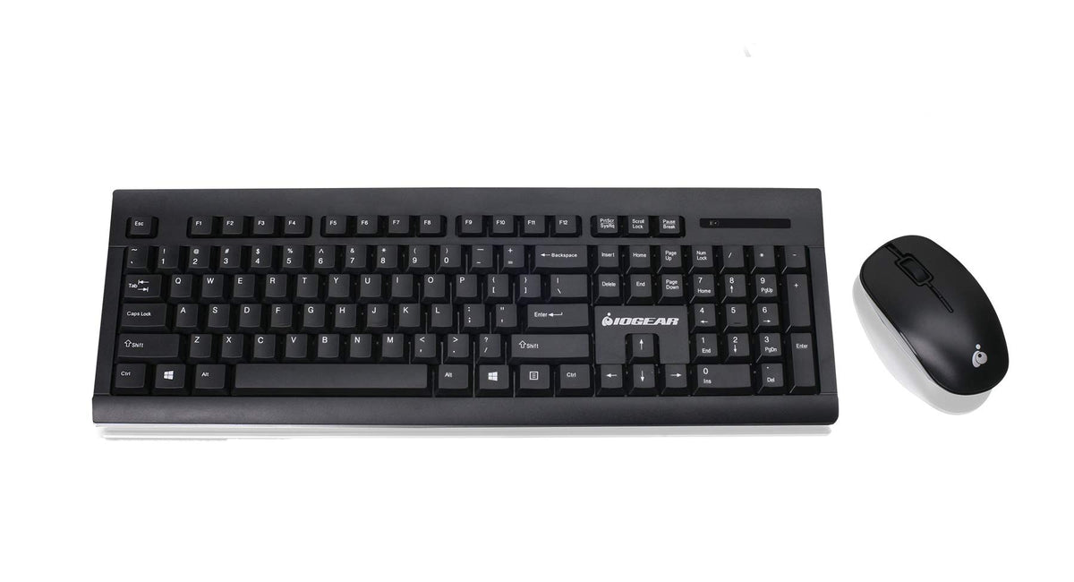 IOGEAR Wireless Keyboard and Mouse - 2.4GHz Full-Size Mouse Keyboard Combo - Spill-Resistant/Spill-Proof - Mac (10.2.x or Later) - Windows XP/7/8/10