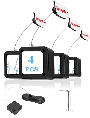4Pack Remote Control Tether, 6.5 Ft Remote Control Leash, Retractable Safety Lock with Adjustable Lock Strap for TV Remotes, Game Controllers