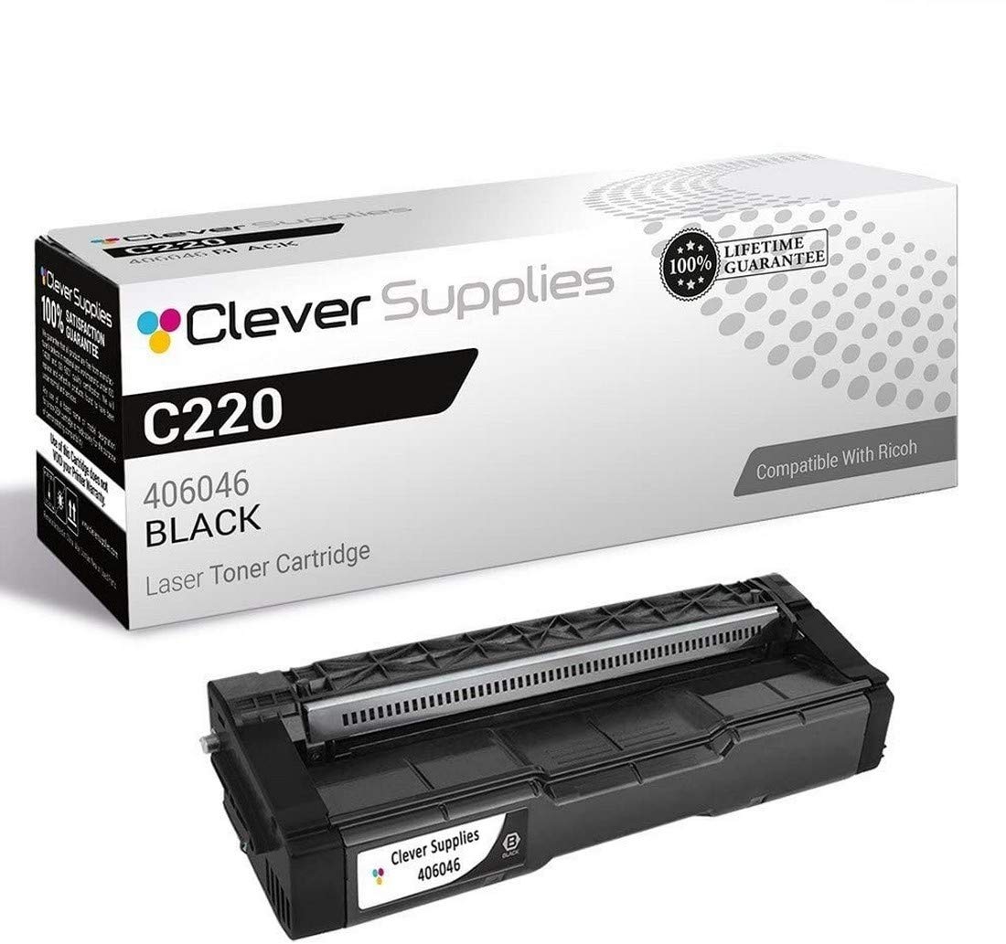 CS Replacement Toner Cartridge Compatible with Ricoh C220 406046 Black Aficio SP C220 Aficio SP C220A Aficio SP C220DN Aficio SP C220N Aficio SP C220S