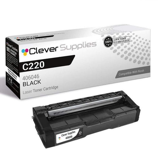 CS Replacement Toner Cartridge Compatible with Ricoh C220 406046 Black Aficio SP C220 Aficio SP C220A Aficio SP C220DN Aficio SP C220N Aficio SP C220S