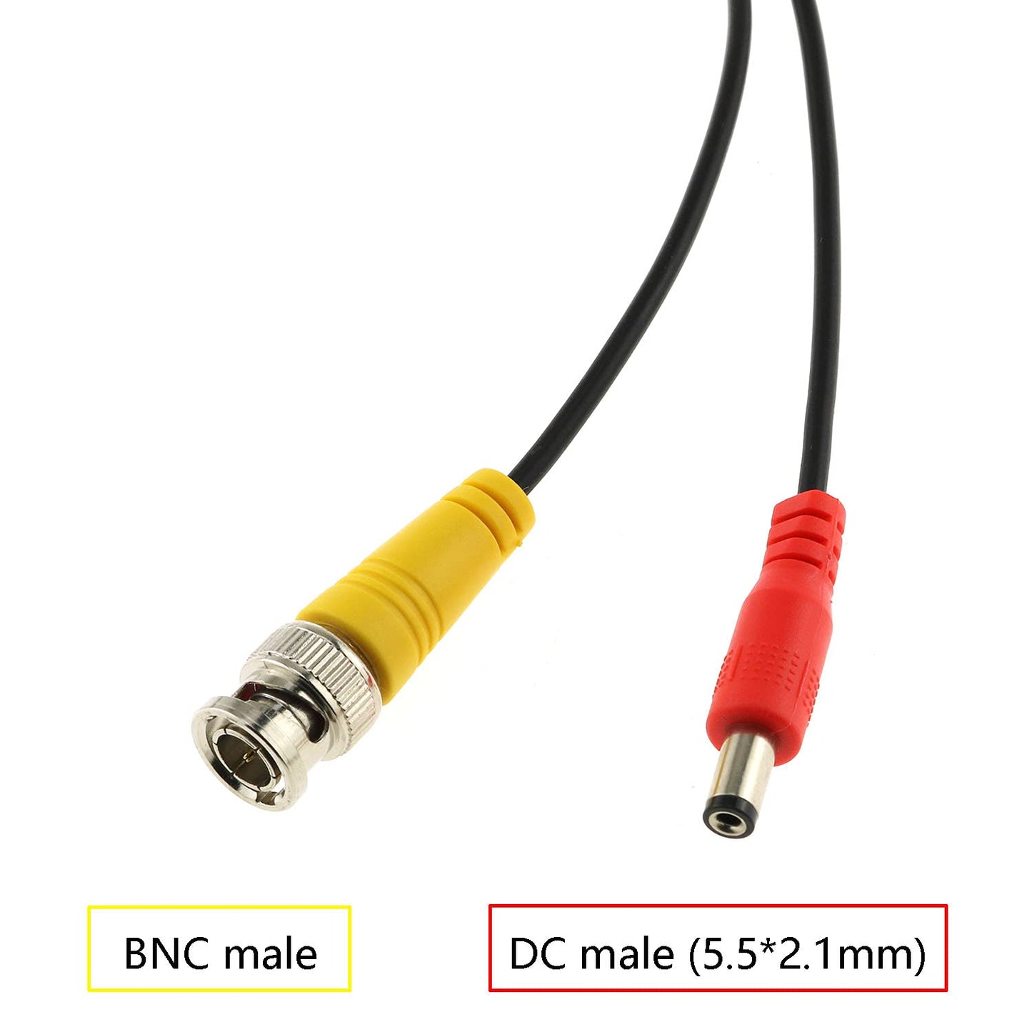 DGZZI M12 Connector to BNC+DC Adapter 35cm/13.78Inch M12 4P Female to Male BNC and DC Extension Cable Aviation Plug for Car Video Camera