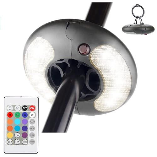 BIGMONAT Battery Operated Hanging Lights Outdoor Patio Umbrella Light with Remote12Colors Changing Camping Tent Light Outside Brightness Dimmable