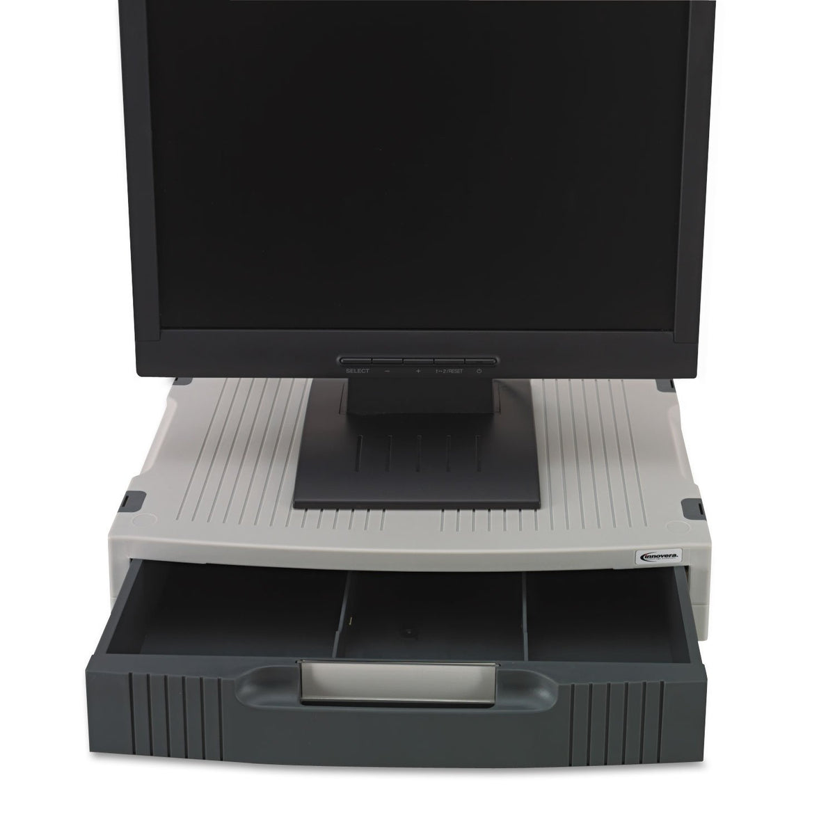 Innovera Basic LCD Monitor Stand, Light Gray/Charcoal