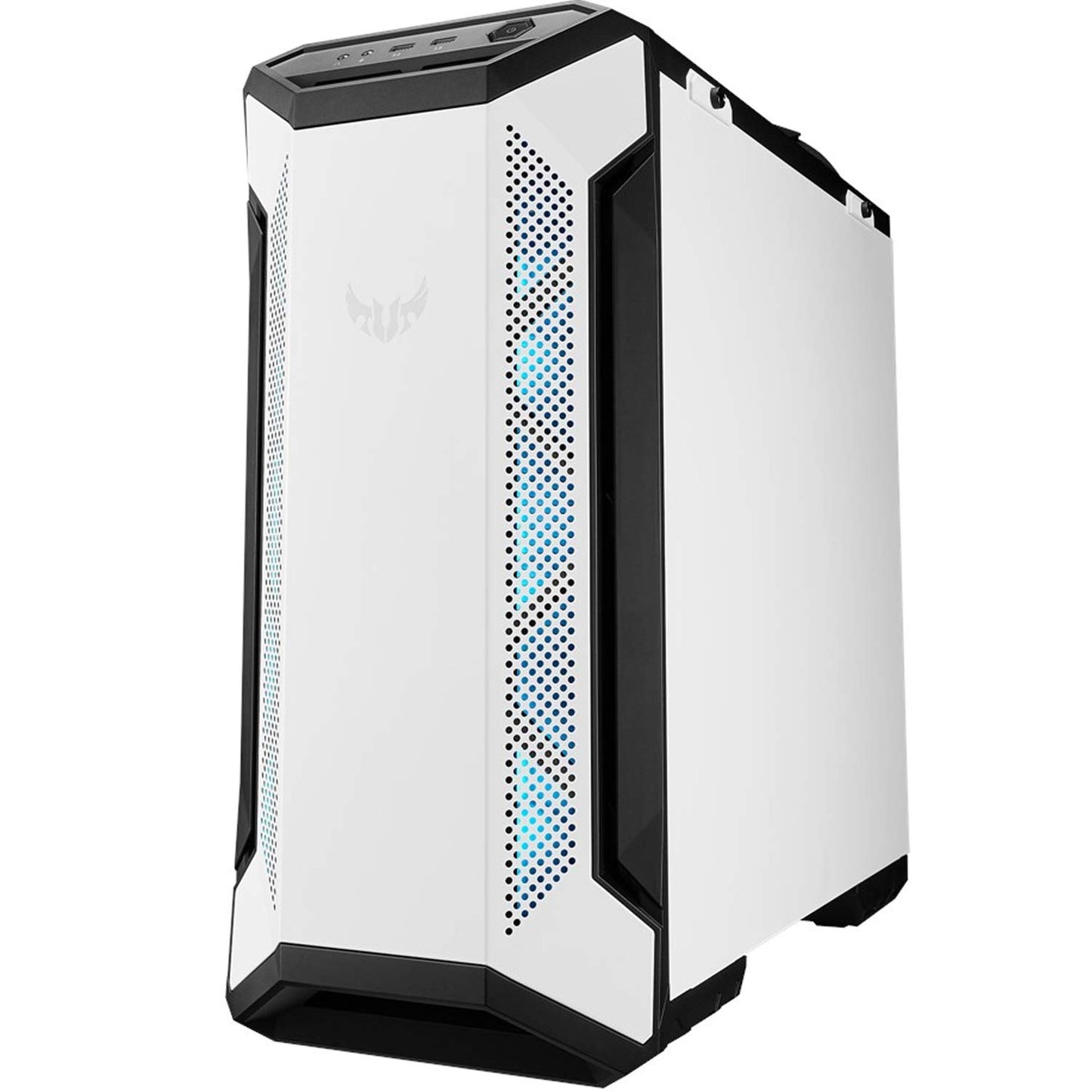ASUS TUF Gaming GT501 White Edition Mid-Tower Gaming Case, EATX Support, Pre-Installed Four Fans, 2 x USB 3.1 Front Panel, Smoked Tempered Glass