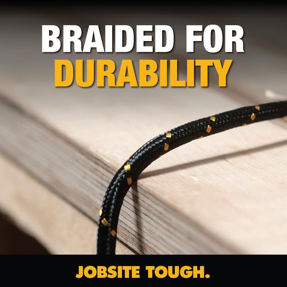 DEWALT Heavy Duty USB to Lightning Cable [Apple MFiCertified] Durable iPhone Charger, Lightning Cables, Fast Charging iPhone Charger Cord Compatible…
