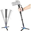 Neewer Extendable Camera Monopod with Detachable and Foldable Stand Base: Aluminium Alloy, Height 52-168 cm for Nikon Sony DSLR; Maximum Load of 5 kg