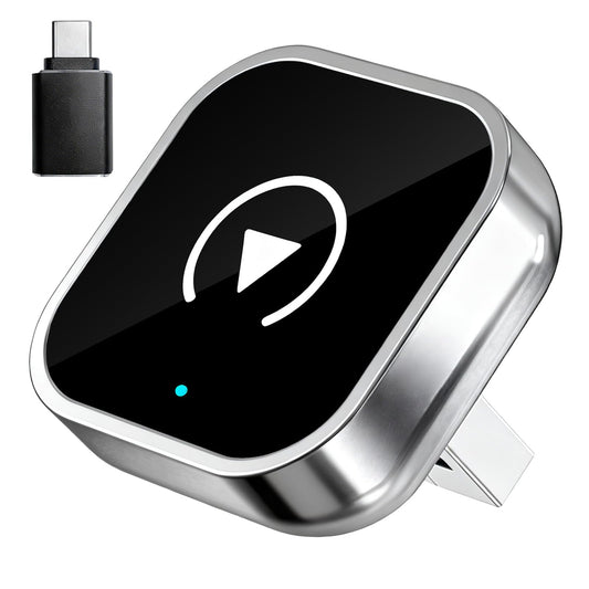 Promoterk Wireless CarPlay and Android Auto Adapter, Ultra-Compact Aluminum Design with Dual-Band Technology, USB-C/USB-A Compatible for Wired CarPlay
