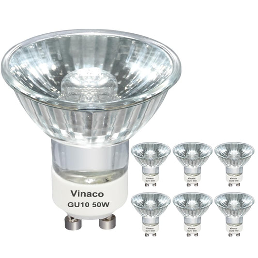 Vinaco GU10+C 120V 50W Halogen Bulbs, 6Pack MR16 Dimmable for Candle Warmer