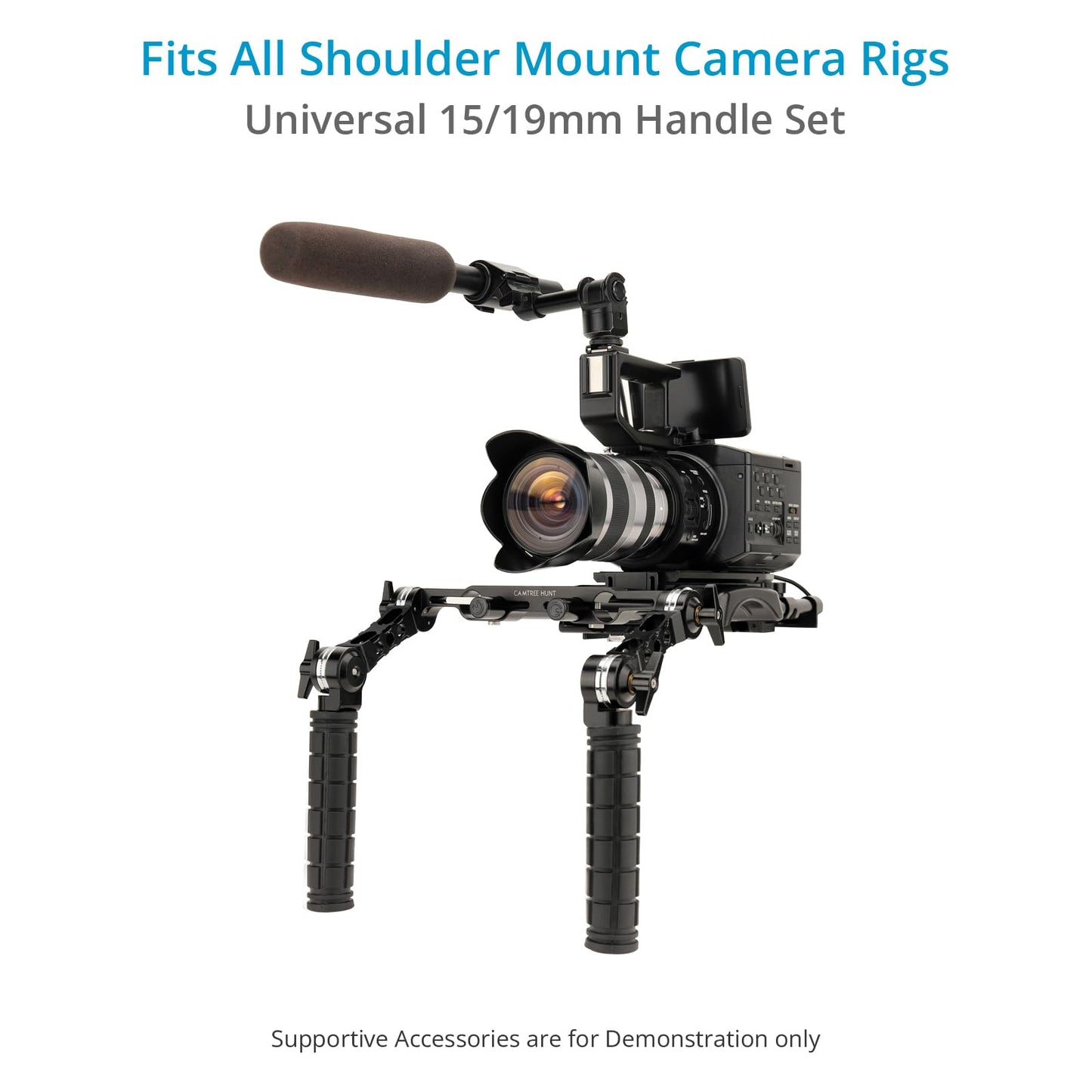 CAMTREE Hunt Universal 19mm/15mm Rosette Handle Set for DSLR & Video Camera Shoulder Mount Rigs. (CH-1915-RH)