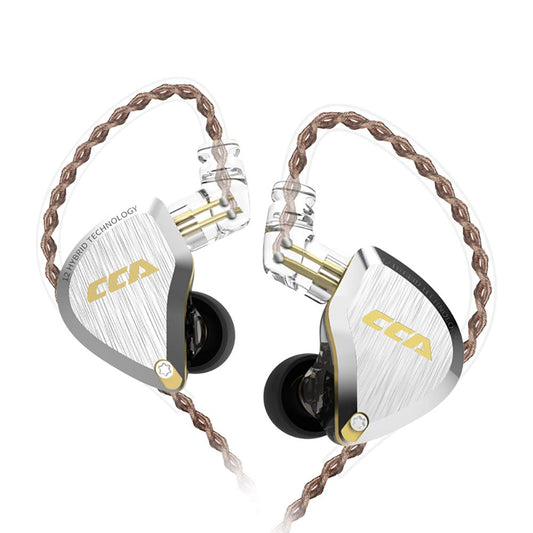 CCA C12 in-Ear Monitors, 5BA+1DD Hybrid HiFi Stereo Noise Isolating IEM Wired Earphones/Earbuds/Headphones with Detachable Tangle-Free Cable 2Pin