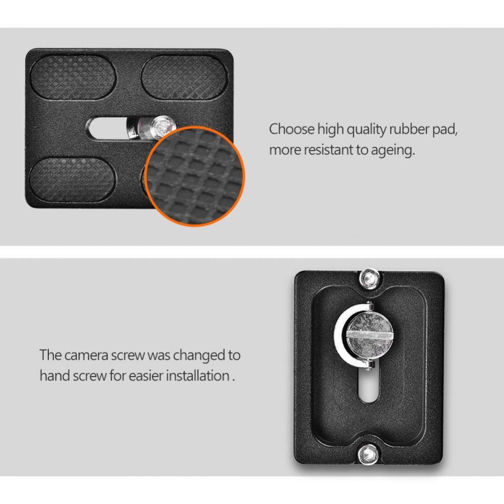 Quick Release Plate, PU50 Universal Tripod Arca Plate with 1/4inch Screw Mount 50mm Quick Release Clamp Mount Adapter Arca Swiss Standard for Monopod