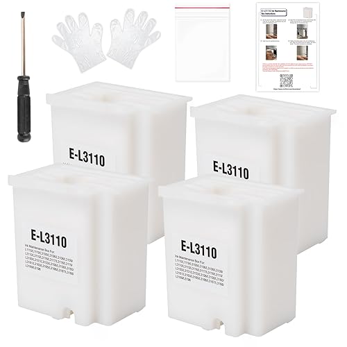 imtfzct 4pcs Waste Ink Pad Replacement with Zeroing Software, Compatible for ET-2800 ET-2803 ET-2400 ET-2720 ET-4700 ET-2711 ET-4800 L3110 L3250 L3150