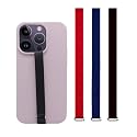 Bilymate Reusable Silicone Phone Grip Strap (3 Pack)-Wireless Charging Compatible, Detachable Loop Holder for iPhone & Android Cases - Black+Blue+Red