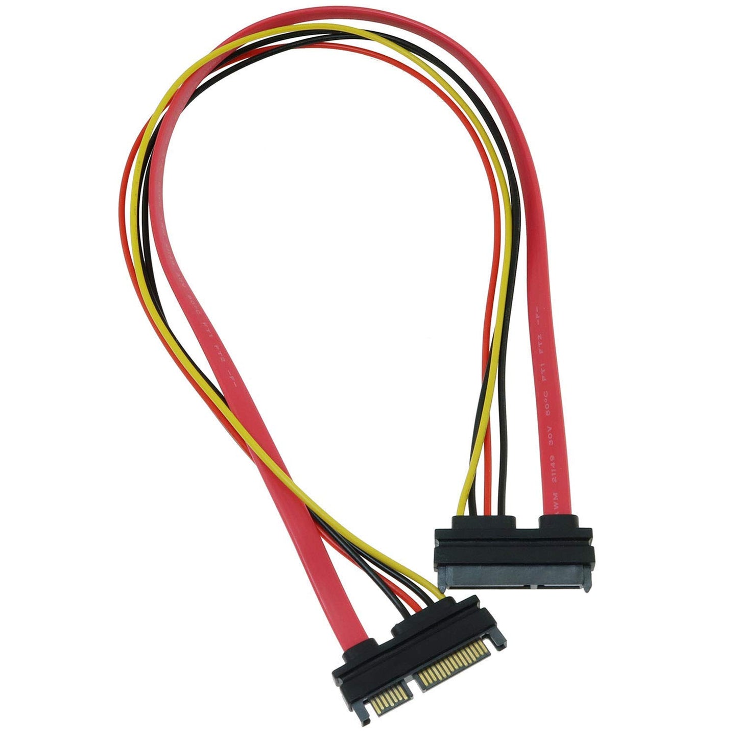 Longdex 4PCS 50cm SATA 22 Pin Female to SATA(7+15) Pin Male Data Power Combo Extension Cable