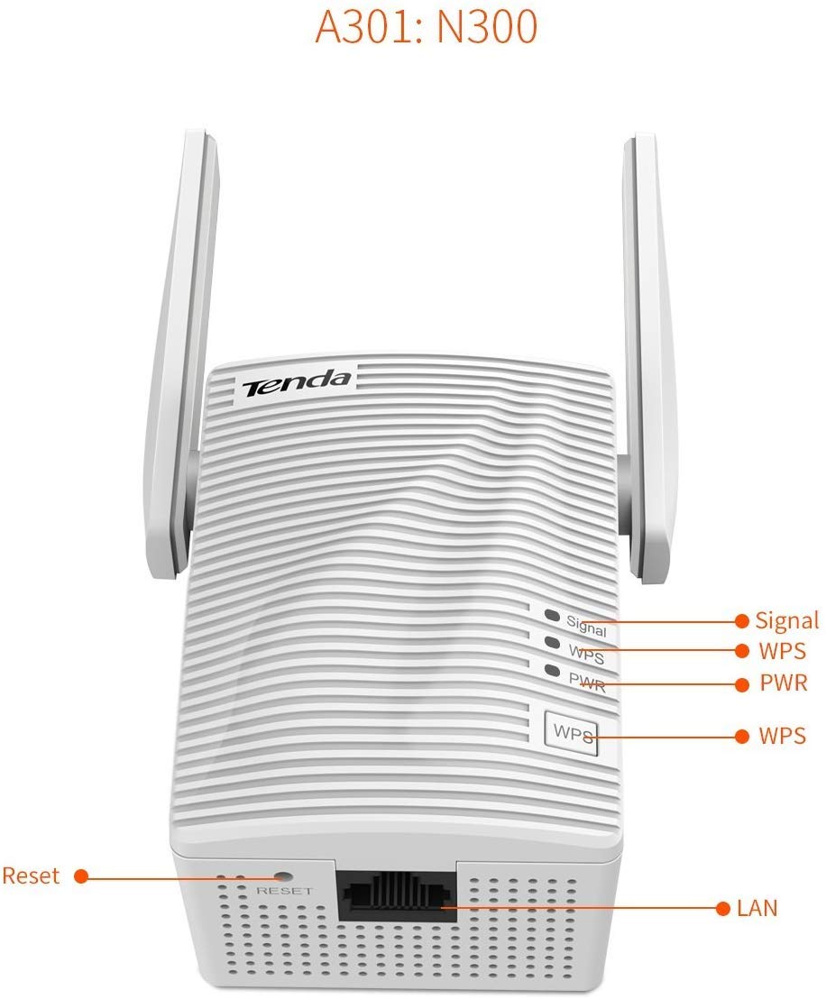 Tenda N300 Universal Wi-Fi Wireless Range Extender (A301)