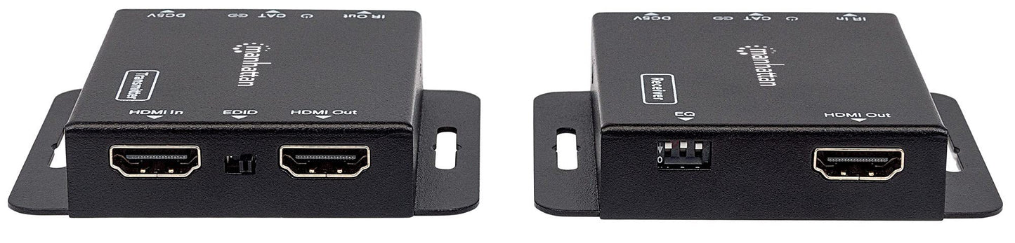 Manhattan 1080p HDMI Over Ethernet Extender Kit, Up to 50 m (164 ft.) with Single Cat6 Cable, Tx & Rx Modules, IR Support