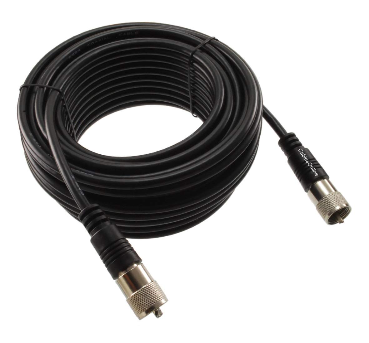 CablesOnline, 50ft RG8X UHF PL259 Male to UHF PL259 Male 50-Ohm Antenna Cable