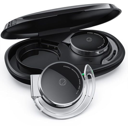 Wireless Bluetooth 5.3 Open Ear Headphones - Over-Ear Earbuds, Clip On Earphones for Work, Walking (Black)