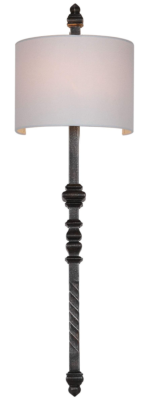 SAFAVIEH Lighting Collection Covington Farmhouse Rustic Traditional Silvered Black Metal 40-inch 1-light Bedroom Bathroom Vanity Hallway Foyer Living