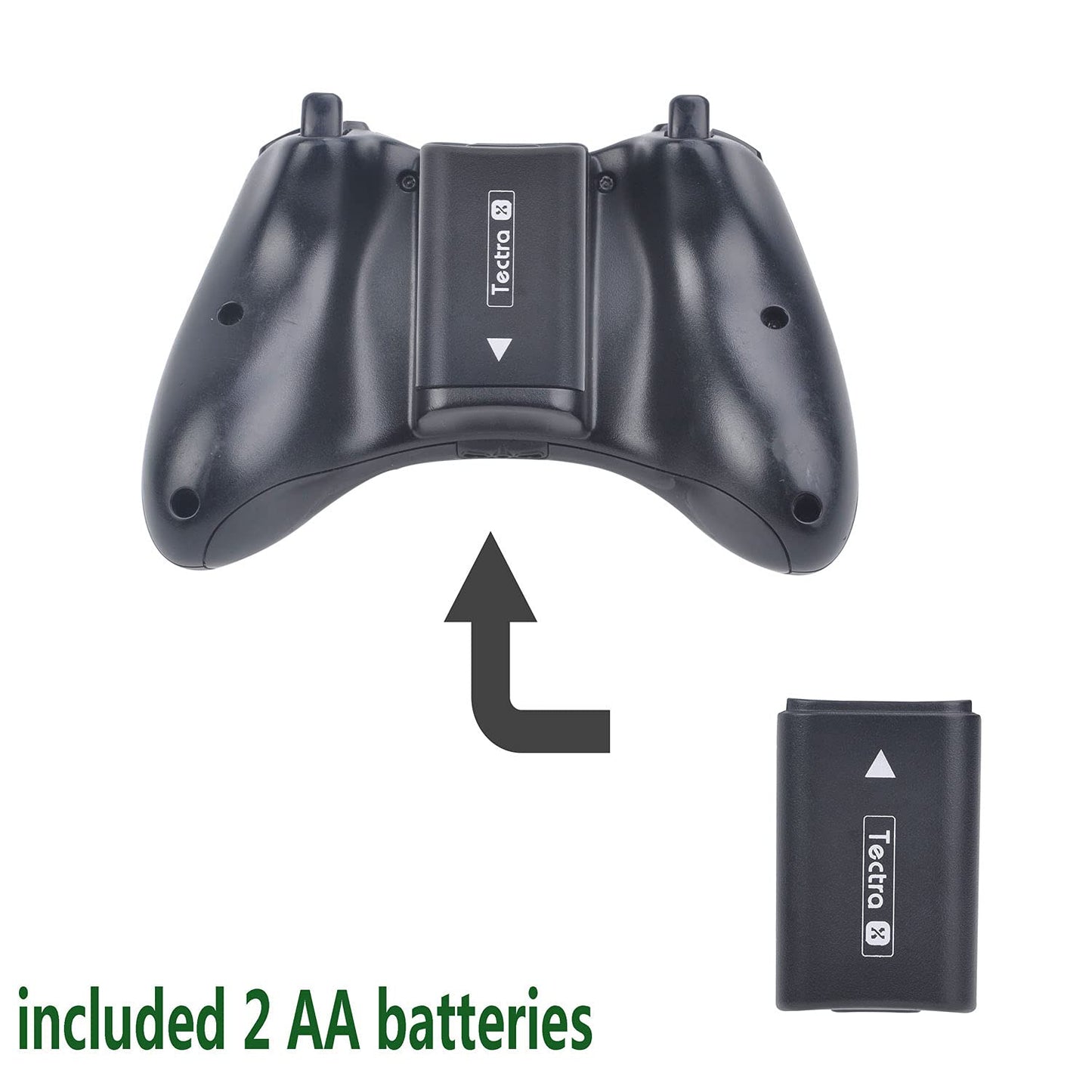 Tectra Replacement Battery for Xbox 360, 4pcs AA Ni-MH Rechargeable Battery Pack + LCD Charger with Battery Back Covers for Xbox 360 Wireless
