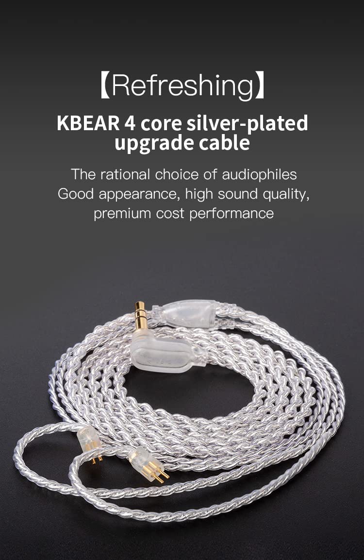 KZ ZST 0.75mm 2 pin Upgrade Silver Plate Replacement Earphones Cable for KZ Earphones (silver)