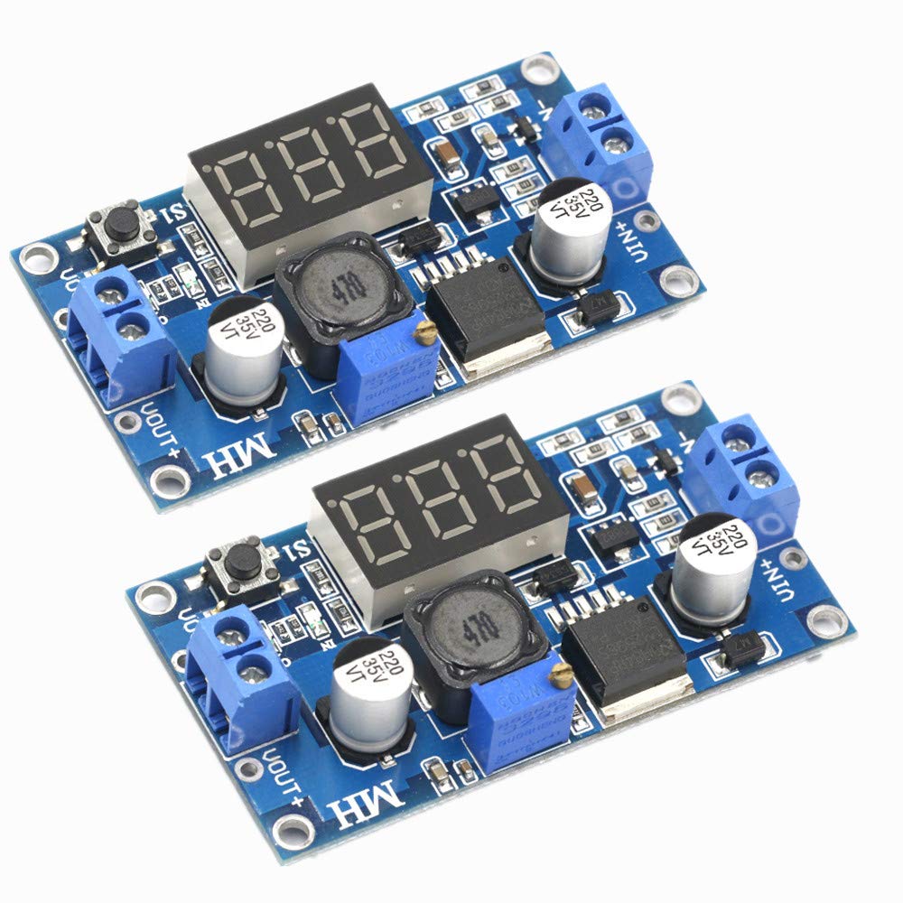 QEBIDUM 2 Pack LM2596 Buck Converter, Switching Regulator Module DC to DC Voltage Step Down Synchronous Adjustable 36V 24V to 12V 5V DIY LM2596S…