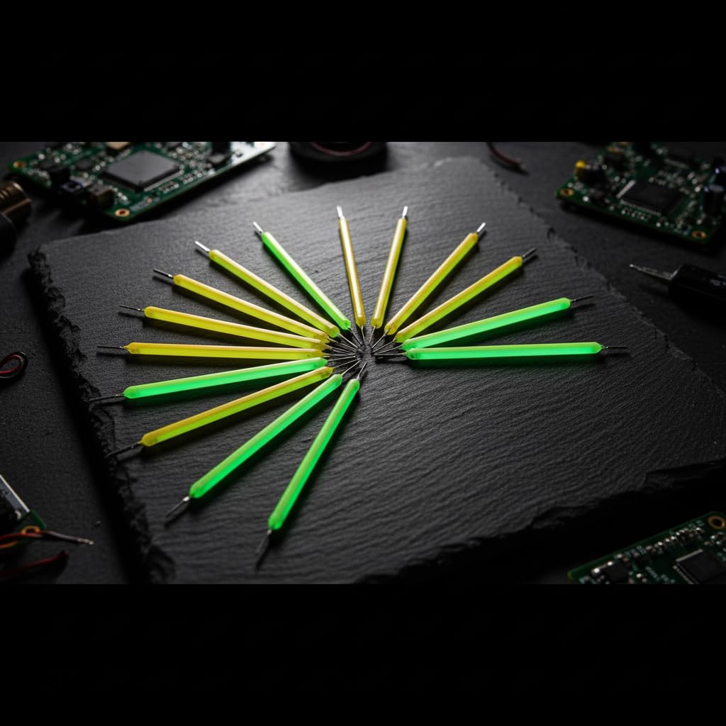 Calsgkspray 10Pcs Green Edison Bulb LED Filament Lamp Parts DC3V DC12V LED Chip Incandescent Light Accessories Diode for Repair LED Bulb Tubt LED
