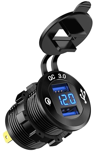 NVX XQC302 Dual USB Quick Charge 3.0 Car Charger with LED Digital Voltmeter