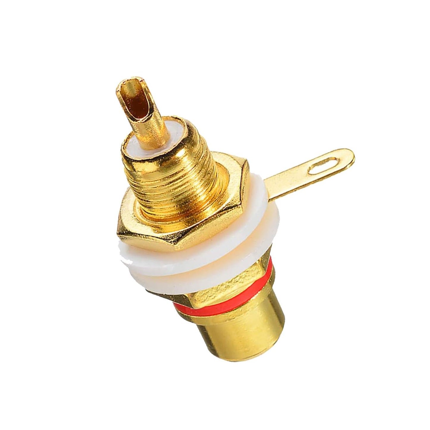 Sopepoyie Gold Plated Female RCA Phono Panel Mount Chassis Socket Plug Jack Connector - (24 Pcs)