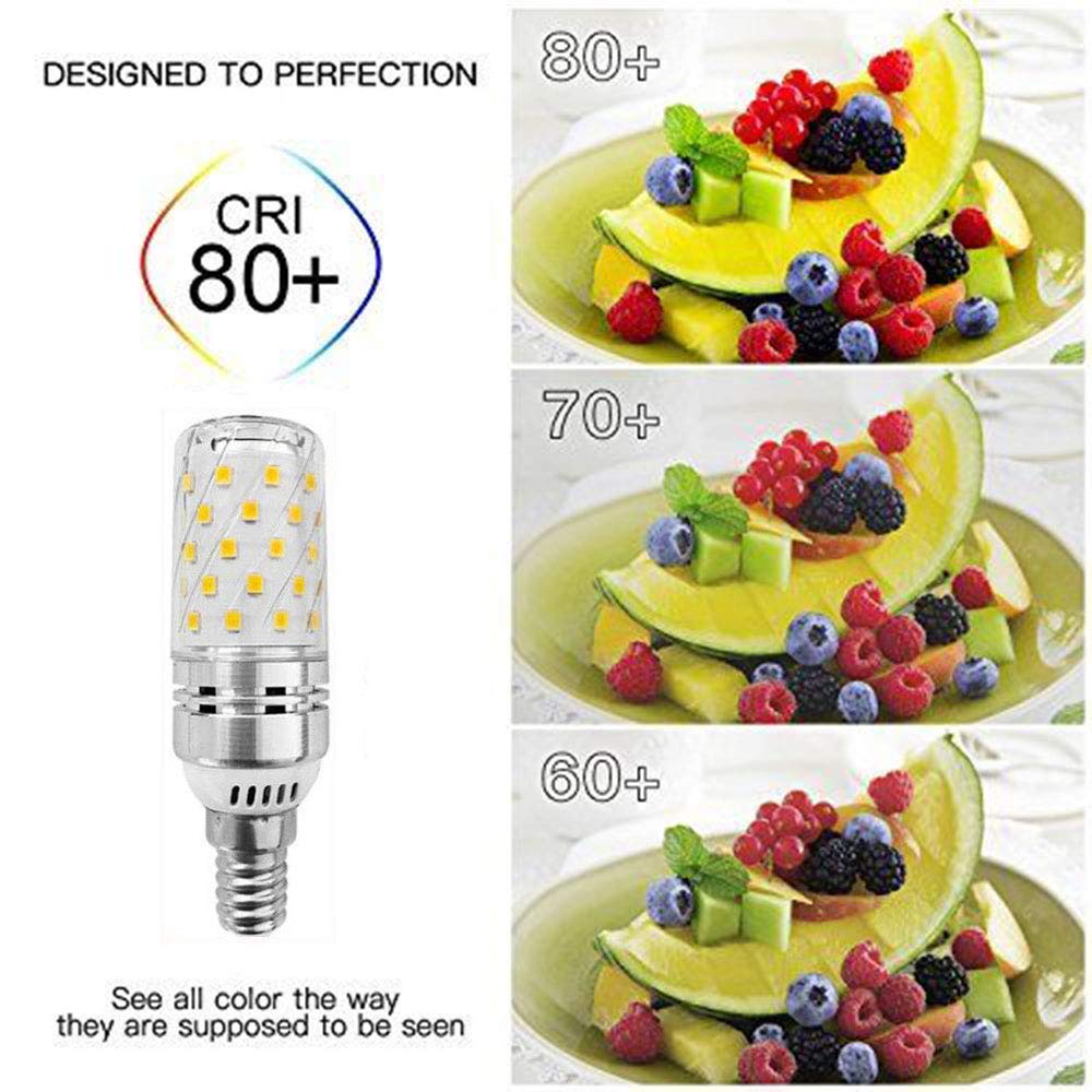 E14 12W LED Candle Light Bulbs, AC85-265V,E14 Base,3000K Warm White,120w Halogen Light Equivalent Candelabra LED Bulbs for Chandelier Home