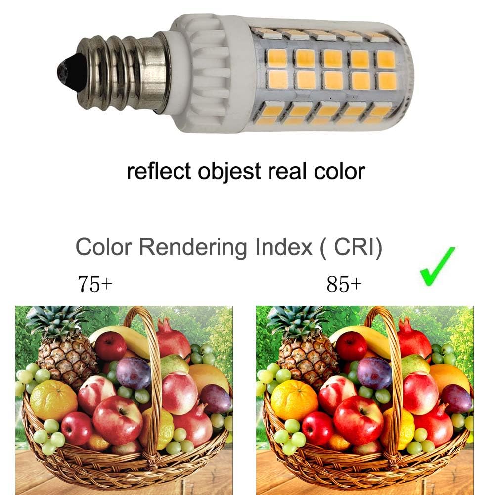 WELESHEI E12 LED Bulb 5W C7 Bulb 60 W Equivalent Halogen Daylight T6 Candelabra Bulb 60 Watt for Ceiling Fan Sewing Serger Light Fridger Microwave