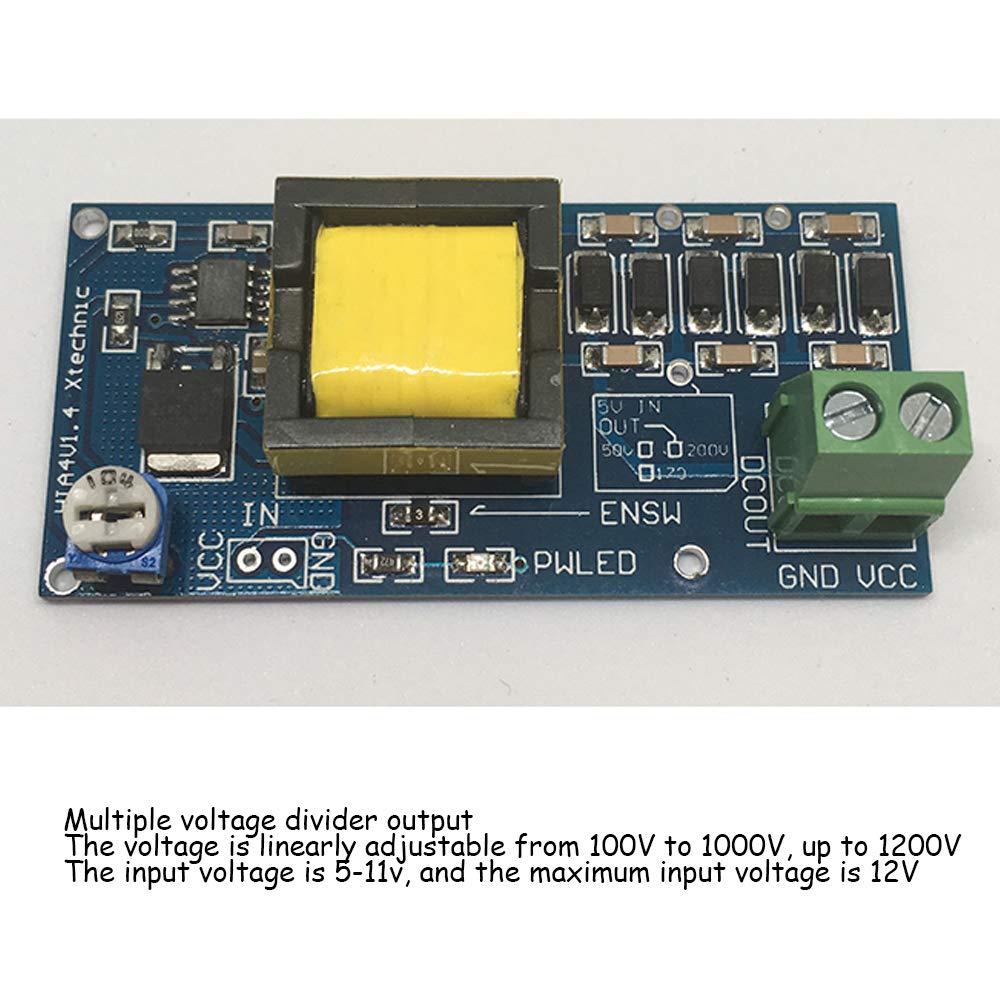 WSDMAVIS 1 Pcs DC-DC Boost Step up Converter Adjustable Power Module Input 5V-12V Output High Voltage 300V-1200V