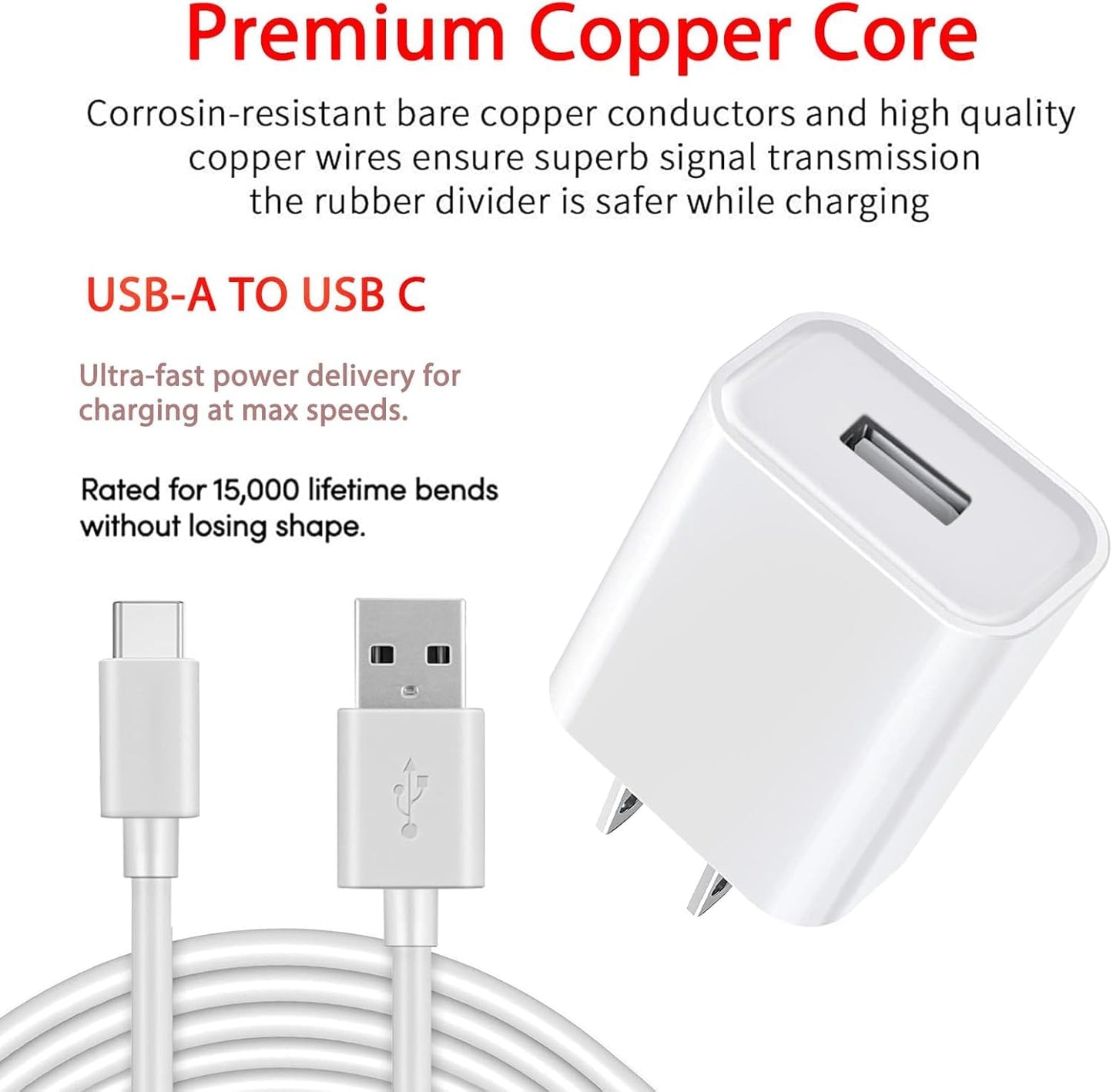 2 Pack 10FT USB C Camera Charger for Arlo Essential 2K, Alro Essential 2nd Generation, Pro 6, Blink Mini 2nd, Blink Outdoor 4 4th Generation, Petcube