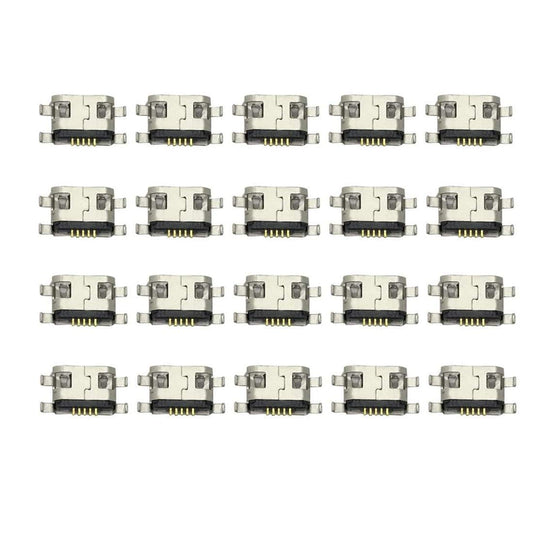 bnafes Micro USB Type B Female Socket 180 Degree 5-Pin SMD SMT Jack Connector - (20 Pcs)