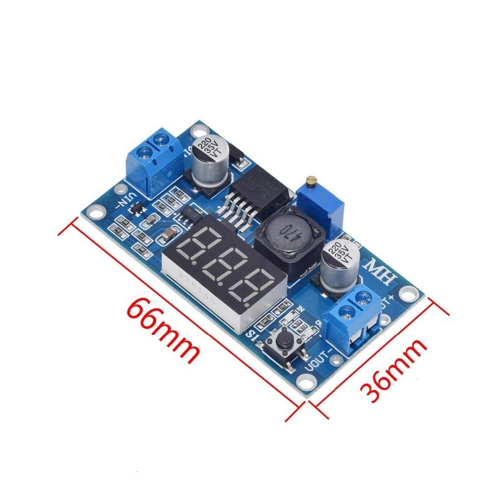 QEBIDUM 2 Pack LM2596 Buck Converter, Switching Regulator Module DC to DC Voltage Step Down Synchronous Adjustable 36V 24V to 12V 5V DIY LM2596S…