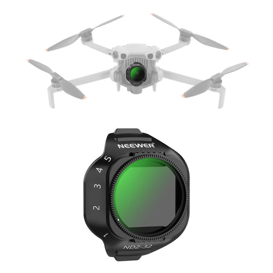NEEWER Variable ND Filter Compatible with DJI Mini 5 Pro Drone, Snap On Adjustable Neutral Density (ND2-32, 1-5 Stops) Lens Filter Multicoated Optical