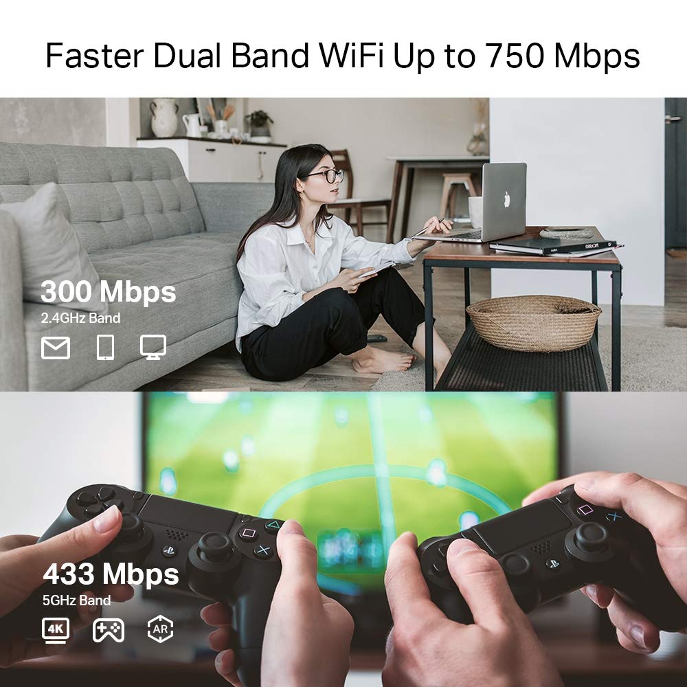 TP-Link AC750 WiFi Extender(RE215), Covers Up to 1500 Sq.ft and 20 Devices, Dual Band Wireless Repeater for Home, Internet Signal Booster