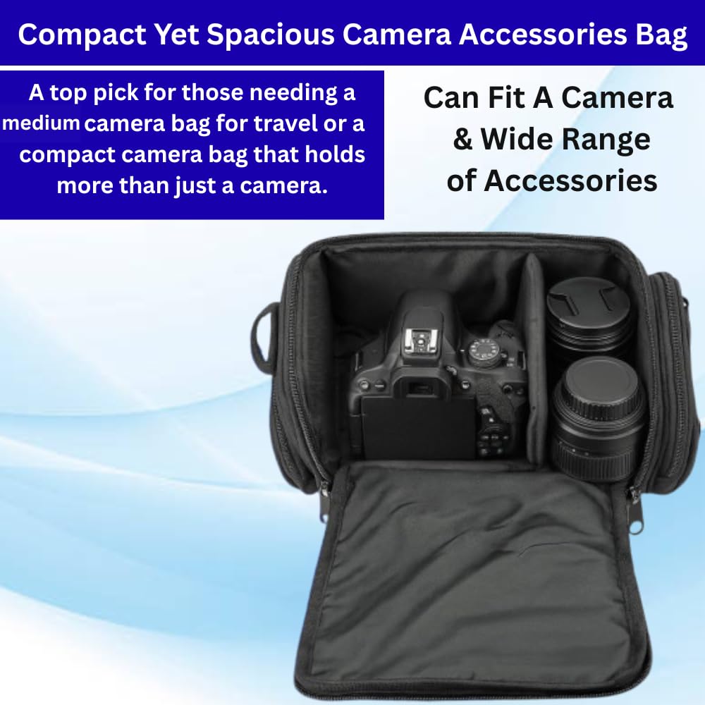 eCostConnection Acuvar Medium Soft Padded Camera Equipment Bag/Case Compatible with Canon, Sony, Nikon, Olympus, Fuji, Samsung Cameras and Equipment…