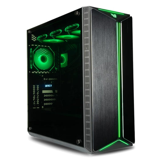 Computer Upgrade King Mantis V2 ATX Gaming Case: Superior Cooling with 6 Pre-Installed ARGB PWM Fans (600-2000rpm), Vented Aluminum Front Panel, 403mm