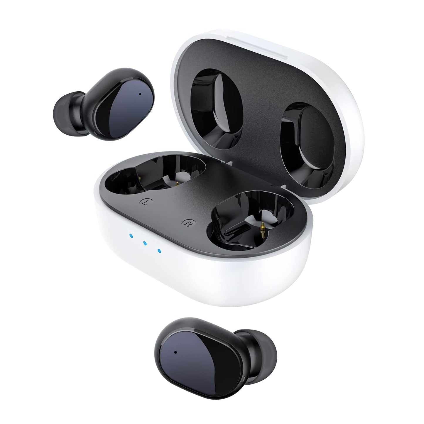 HTC Bluetooth Wireless Earbuds 5 Plus Touch Control Bluetooth 5.3 with USB-C Charging Case in-Ear Stereo Earbuds Bulit-in Microphones-White+Black (US…