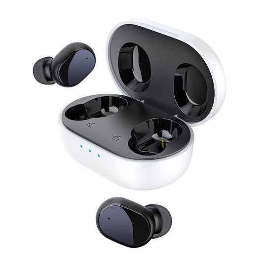 HTC Bluetooth Wireless Earbuds 5 Plus Touch Control Bluetooth 5.3 with USB-C Charging Case in-Ear Stereo Earbuds Bulit-in Microphones-White+Black (US…