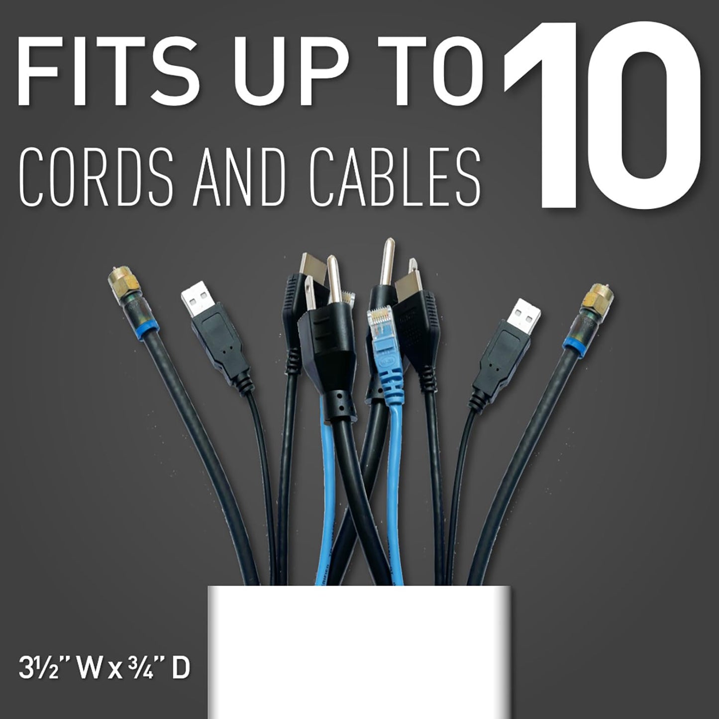 Legrand Wiremold C30S 48 Inch 3 Piece Flat Screen TV Cord Cover Kit, Organizer for Wall, Holds Up to 10 Cords or Cables, Sustainable Packaging, White