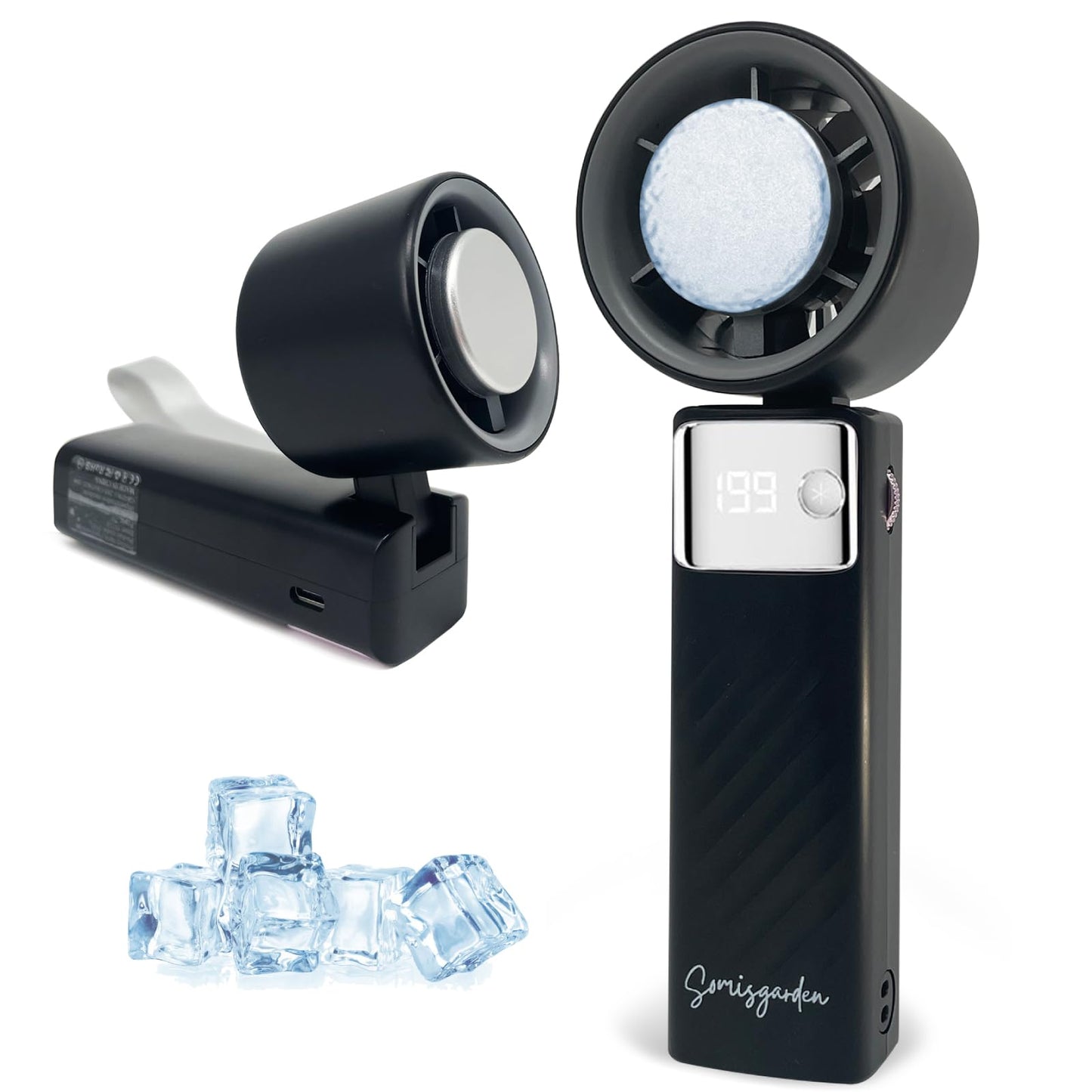 Handheld turbofan, battery driven, 199 speed, running time of 20 hours, air turbine technology cooling, including cooler, suitable for outdoor
