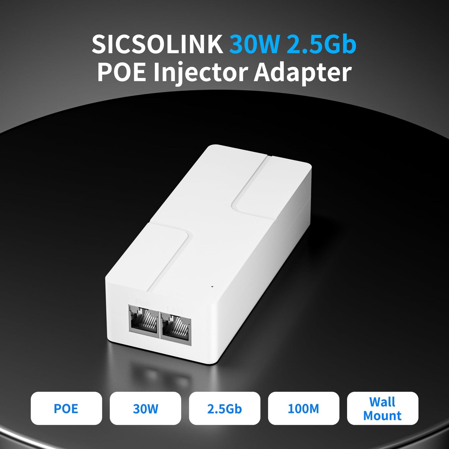 2.5Gb PoE+ Injector, 30W
