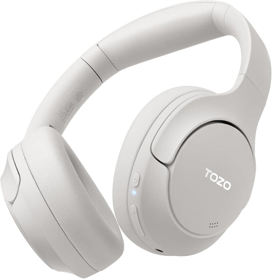 TOZO Hybrid Noise Cancelling Headphones, 90H Playtime Wireless Over Ear Bluetooth Headset, Spatial Audio AI Chat with 5 Mics, Supports Dual…