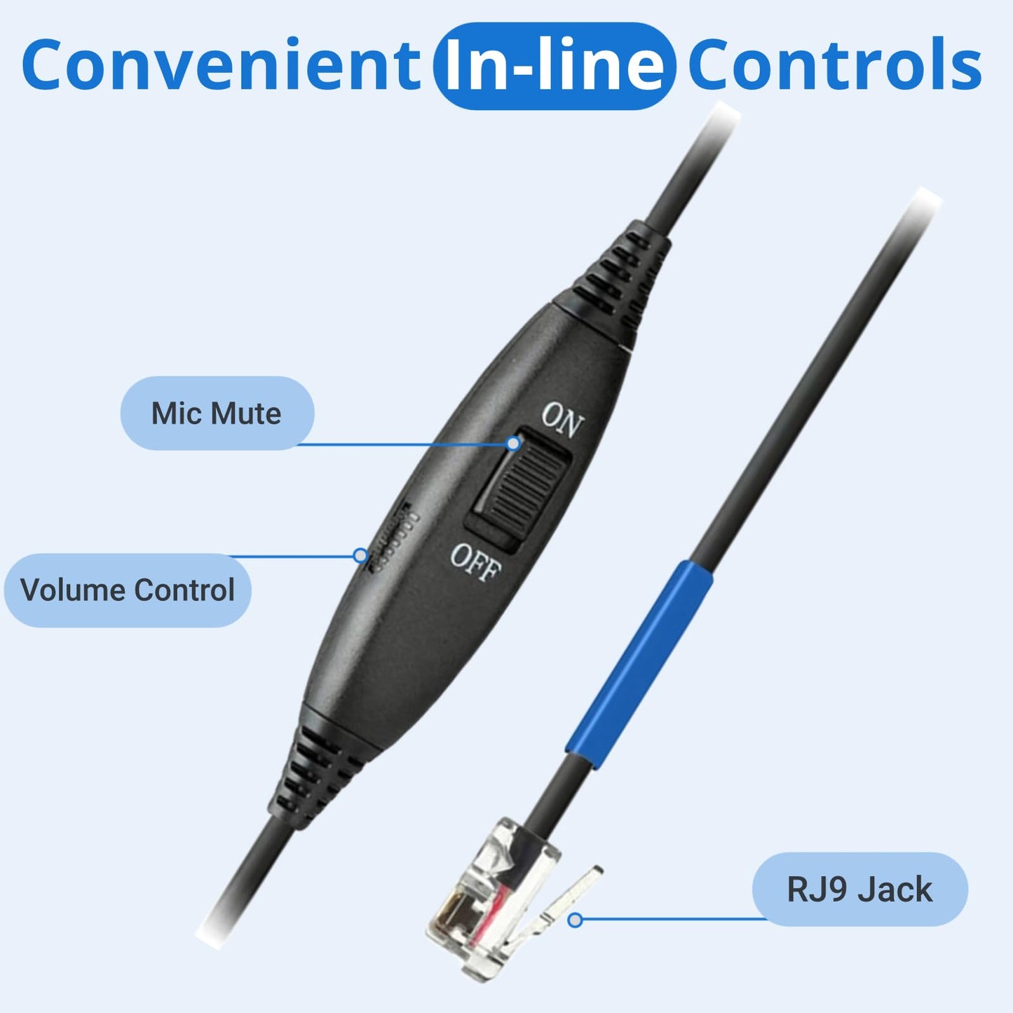 Callez RJ9 Phone Headset with Mic Noise Cancelling, Office Telephone Headset with Quick Disconnect Cord Compatible with Cisco IP Phones 7940 7941 7942