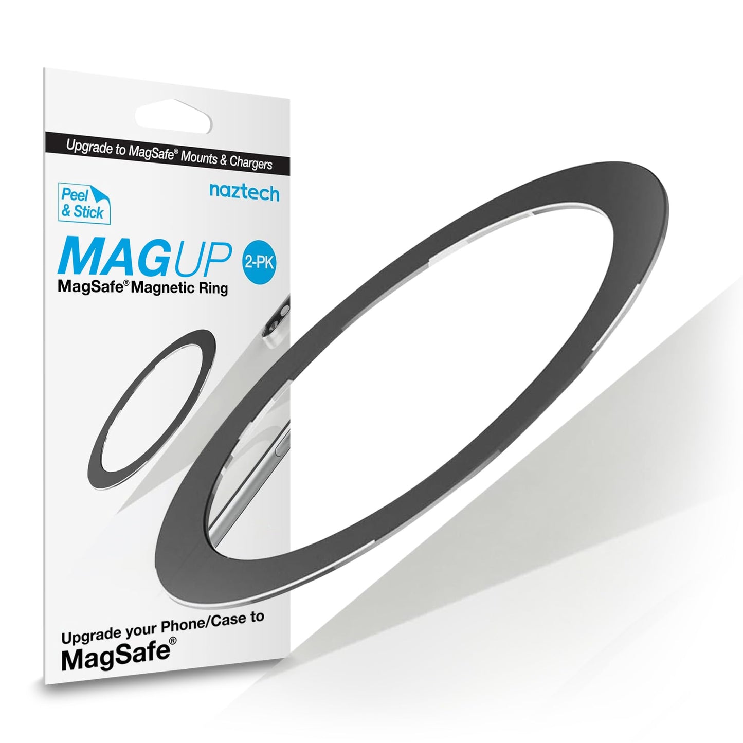 Naztech MagUp MagSafe Adapter - Universal Magnetic Phone Ring for Android & iPhone, Phone Magnet for Wireless Charging, Compatible with Any Qi-Enabled
